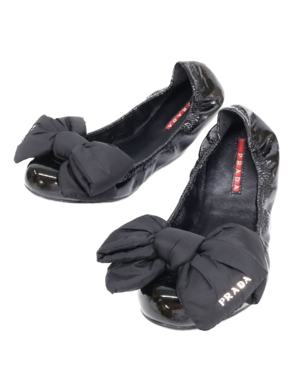 Prada Sport Patent Nylon Ribbon Flat